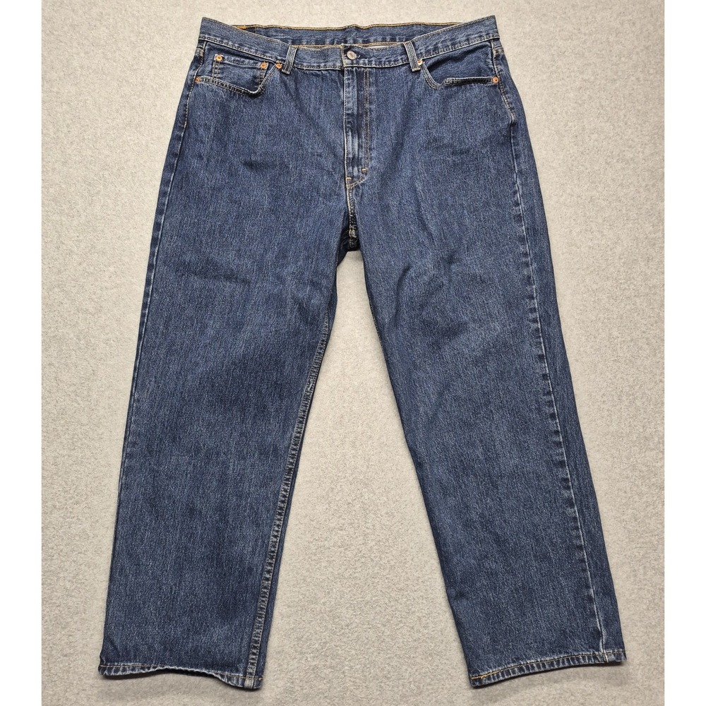 Levi's 550 Jeans Mens 42x30 Relaxed Fit Tapered Dark Wash Blue Denim Stretch